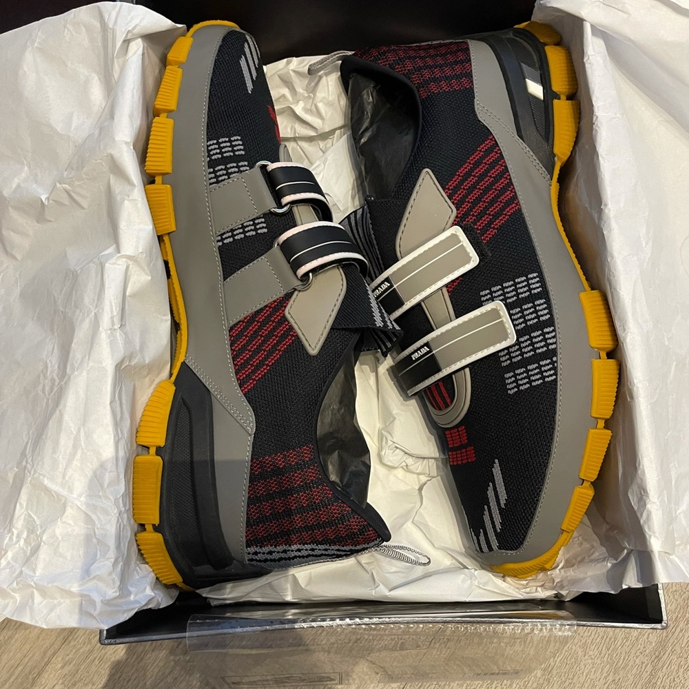 PRADA Nylon Tech Sneakers with Double Grip-Strap